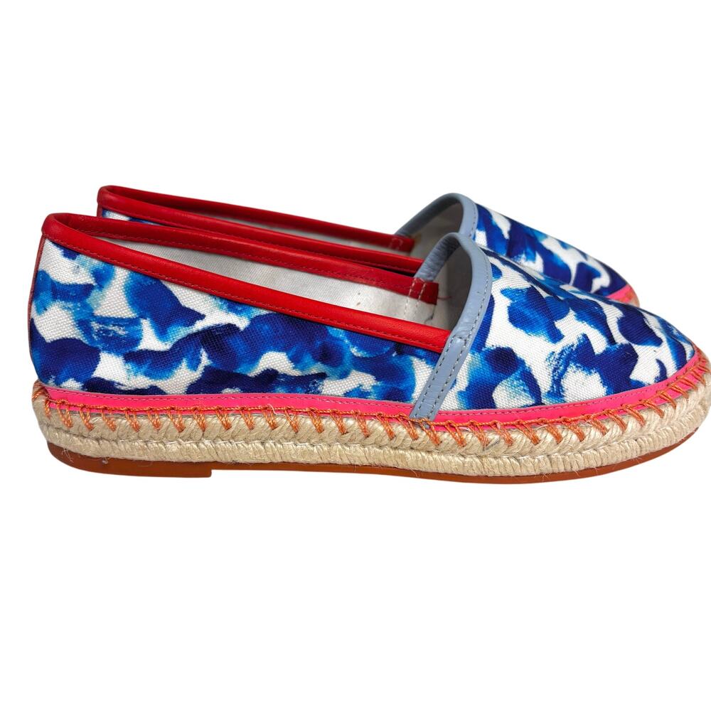 Sophia Webster Juana Oceana Leather Trim Closed Toe Flat Espadrille 37.5 - Picture 3 of 9